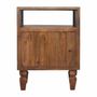 Night tables - Artisan Furniture Solid Wood Arno Nightstand in Golden Teak, 2 Drawers, 1 Open Slot, Brown - ARTISAN FURNITURE