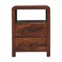 Tables de nuit - Artisan Furniture Table de Chevet Aspen, 2 Tiroirs, 1 Fente Ouverte, Marron Foncé - ARTISAN FURNITURE