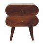 Night tables - Artisan Furniture Solid Wood Bubble Chestnut Nightstand, 2 Drawers, Dark Brown - ARTISAN FURNITURE