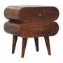 Night tables - Artisan Furniture Solid Wood Bubble Chestnut Nightstand, 2 Drawers, Dark Brown - ARTISAN FURNITURE