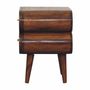 Night tables - Artisan Furniture Solid Wood Bubble Chestnut Nightstand, 2 Drawers, Dark Brown - ARTISAN FURNITURE