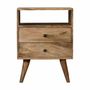 Tables de nuit - Artisan Furniture Table de Nuit Classique Oak-ish, 2 Tiroirs, 1 Fente Ouverte, Marron - ARTISAN FURNITURE