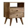 Tables de nuit - Artisan Furniture Table de Nuit Classique Oak-ish, 2 Tiroirs, 1 Fente Ouverte, Marron - ARTISAN FURNITURE