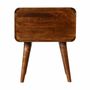 Night tables - Artisan Furniture Solid Wood Curved Chestnut Nightstand, 2 Drawers, Dark Brown - ARTISAN FURNITURE