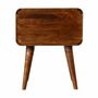 Night tables - Artisan Furniture Solid Wood Curved Chestnut Nightstand, 2 Drawers, Dark Brown - ARTISAN FURNITURE