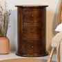 Night tables - Artisan Furniture Solid Wood Darcy Chestnut Nightstand, 1 Drawer, Dark Brown - ARTISAN FURNITURE