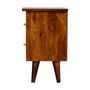 Night tables - Artisan Furniture Solid Wood Chestnut Nightstand, 2 Drawers, Dark Brown - ARTISAN FURNITURE