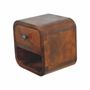 Night tables - Artisan Furniture Solid Wood Extra Mini Curved Chestnut Nightstand, 1 Drawer and Open Shelf, Dark Brown - ARTISAN FURNITURE