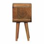 Tables de nuit - Artisan Furniture Table de Nuit Extra Mini Minimaliste Ouverte Courbe Oak-ish, Fente Ouverte, Beige - ARTISAN FURNITURE