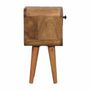 Night tables - Artisan Furniture Solid Wood Extra Mini Oak-ish Curve Lower Nightstand, 1 Drawer and Open Slot, Brown - ARTISAN FURNITURE