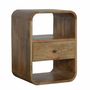 Night tables - Artisan Furniture Solid Wood London Nightstand, 1 Drawer and 2 Open Slots, Beige - ARTISAN FURNITURE