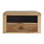 Night tables - Artisan Furniture Solid Wood Chunky Floating Nightstand, 1 Drawer with 1 Open-Shelf, Oak-ish, Brown - ARTISAN FURNITURE