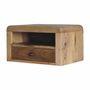 Night tables - Artisan Furniture Solid Wood Chunky Floating Nightstand, 1 Drawer with 1 Open-Shelf, Oak-ish, Brown - ARTISAN FURNITURE