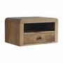Night tables - Artisan Furniture Solid Wood Chunky Floating Nightstand, 1 Drawer with 1 Open-Shelf, Oak-ish, Brown - ARTISAN FURNITURE