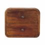 Night tables - Artisan Furniture Solid Wood Floating Mini Chestnut Nightstand, 2 Drawers, Dark Brown - ARTISAN FURNITURE