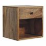 Night tables - Artisan Furniture Solid Wood Floating Mini Classic Nightstand, 1 Drawer and 1 Shelf, Brown - ARTISAN FURNITURE