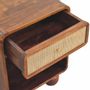 Night tables - Artisan Furniture Solid Wood Chestnut Open Woven Nightstand, 1 Drawer, Dark Brown - ARTISAN FURNITURE