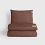 Bed linens - Single bed linen set ,100 % cotton ranforce, Brown - DILIOS