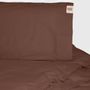 Linge de lit - Parure de lit double, 100 % coton ranforce, marron - DILIOS