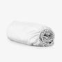 Linge de lit - Drap-housse en satin, 100 x 200 x 25, blanc - DILIOS