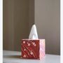 Decorative objects - MARBLED TISSUE BOX FIRE WHIRL - RED - CRAFT BOAT