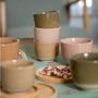 Soft cups stoneware crackled glaze