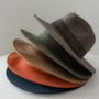 WIDE BRIMMED FELT HAT - leather braid