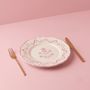Scalloped Floral Dessert Plate | Hand-crafted Ceramic | 8.5 Inch
