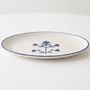 Floral Oval Platter | Hand-crafted Ceramic | 14x7