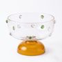 Borosilicate Glass Dessert Bowl | Confetti Dot Rim | 4x3 In