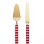 Stripe Cake Knife Set | Resin Handle | Set Of 2