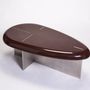 MASK Oval Coffee Table S - lacquered  top,Brushed Stainless Steel Base