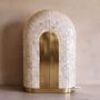 Arcana Mother-of-Pearl and Brass Sculptural Bar Cabinet