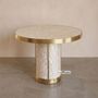 Arcana Mother-of-Pearl and Brushed-Brass Round Dining Table