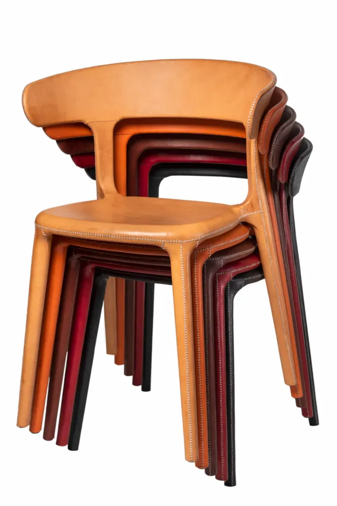 Chairs - Chair Carol covered in leather - SOL & LUNA