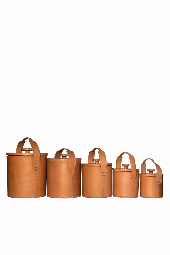 Platter and bowls - Ice bucket in leather - SOL & LUNA