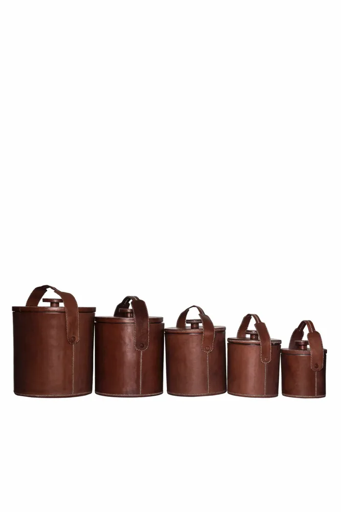 Platter and bowls - Ice bucket in leather - SOL & LUNA