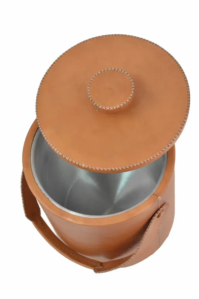 Platter and bowls - Ice bucket in leather - SOL & LUNA
