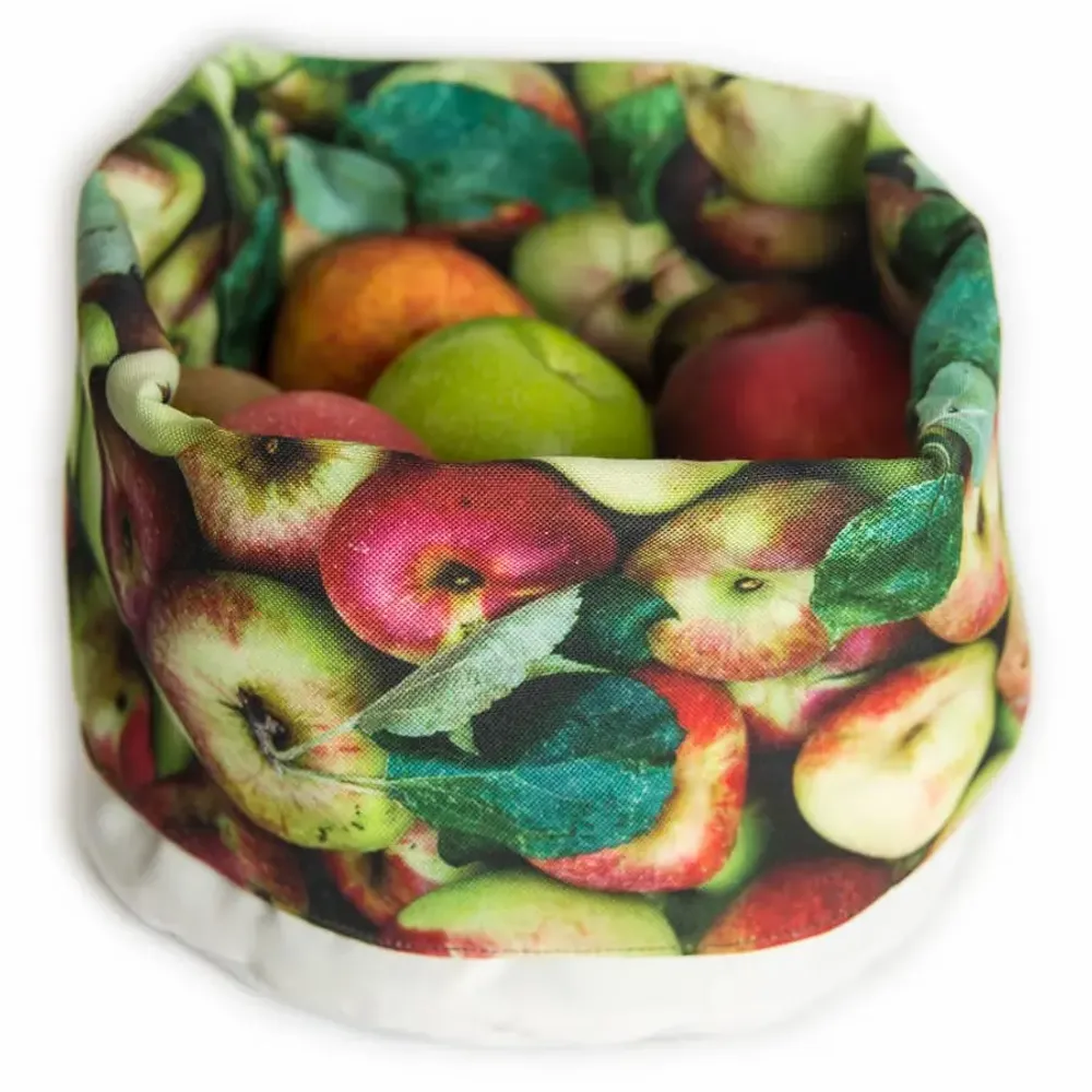 Boîtes de conservation - Corbeille en tissu imprimé Pommes - MARON BOUILLIE