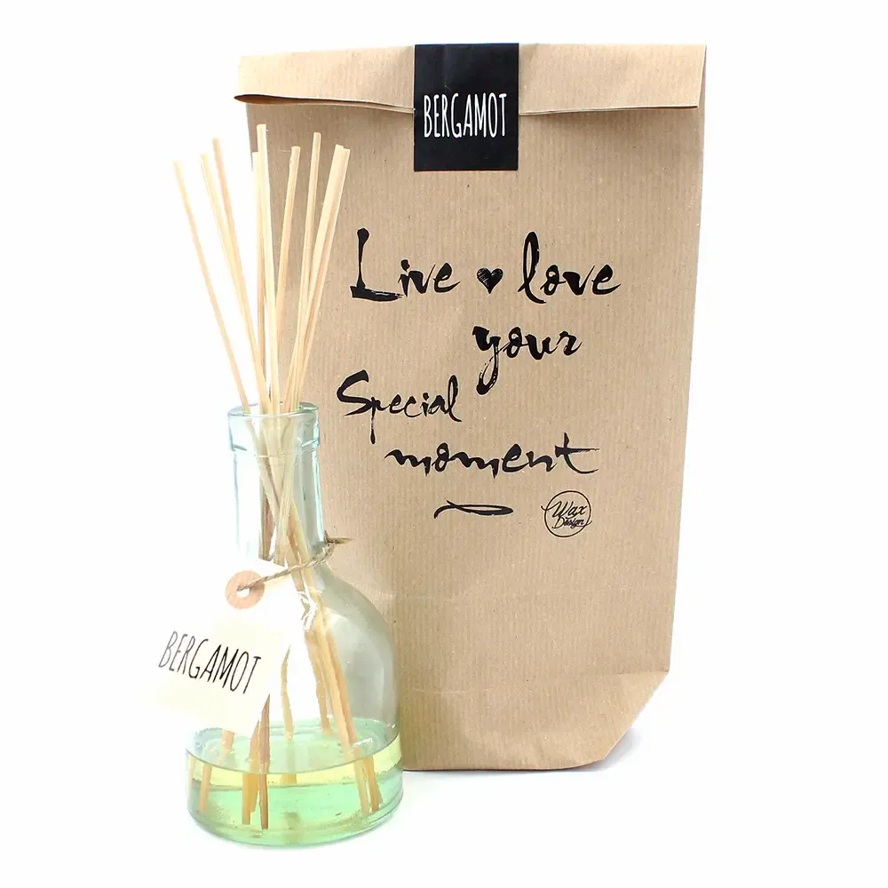 Diffuseurs de parfums - Bougie en verre recyclé de style vintage et diffuseurs à roseaux - WAX DESIGN - BARCELONA