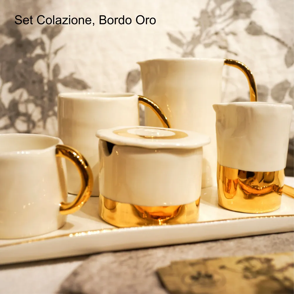 Platter and bowls - PORCELAIN | GOLD - BERTOZZI