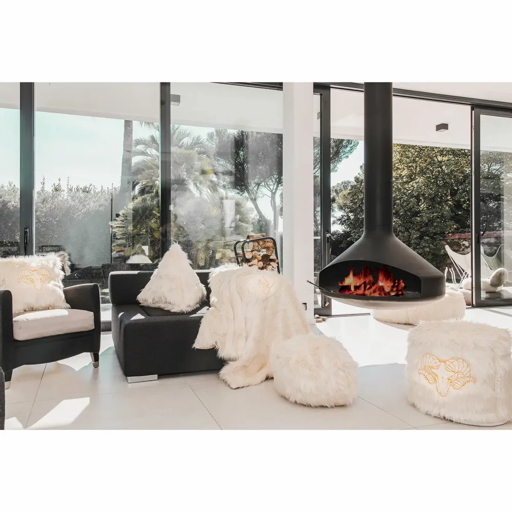 Coussins textile - Plaid fourrure brodé - MX HOME