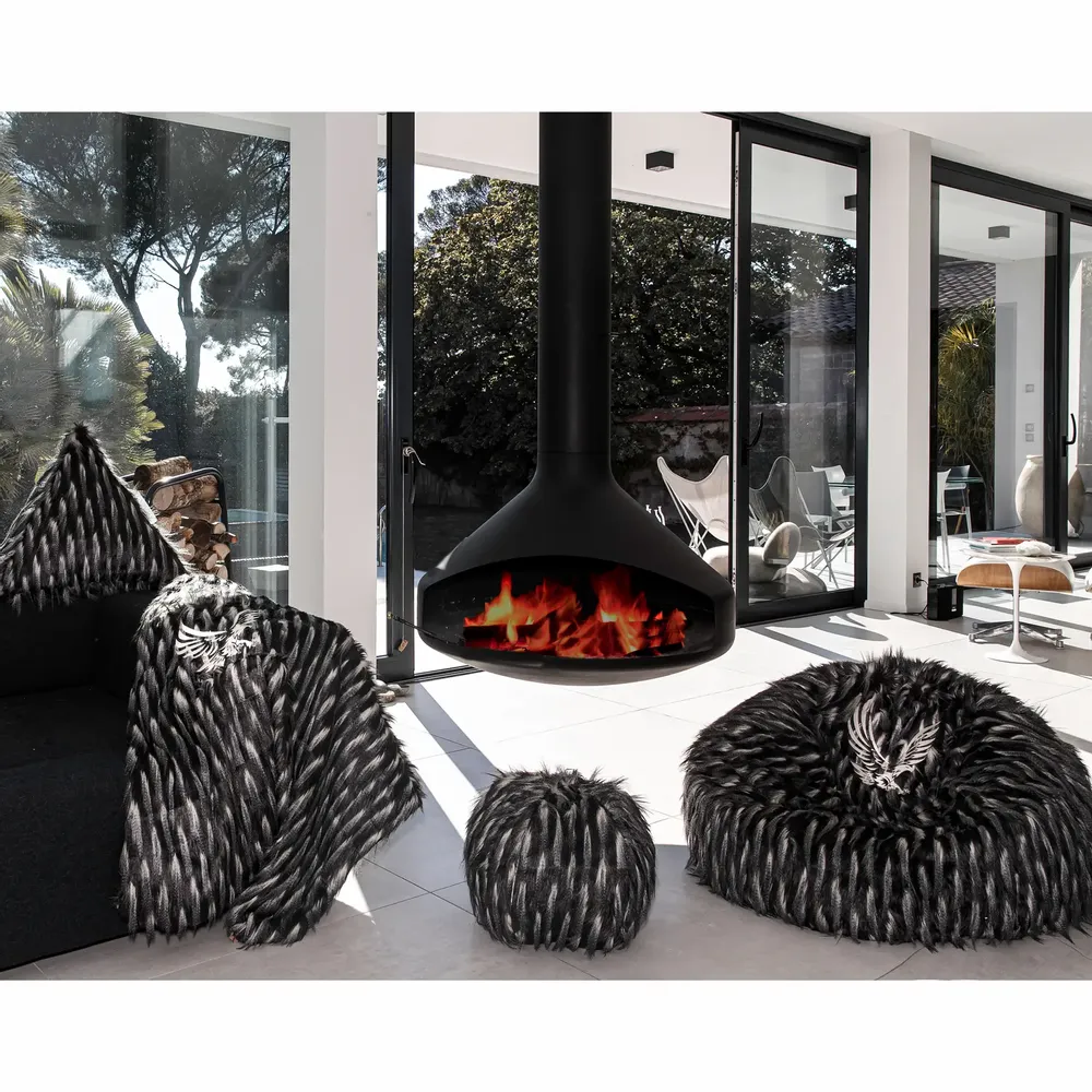 Coussins textile - Plaid fourrure brodé - MX HOME