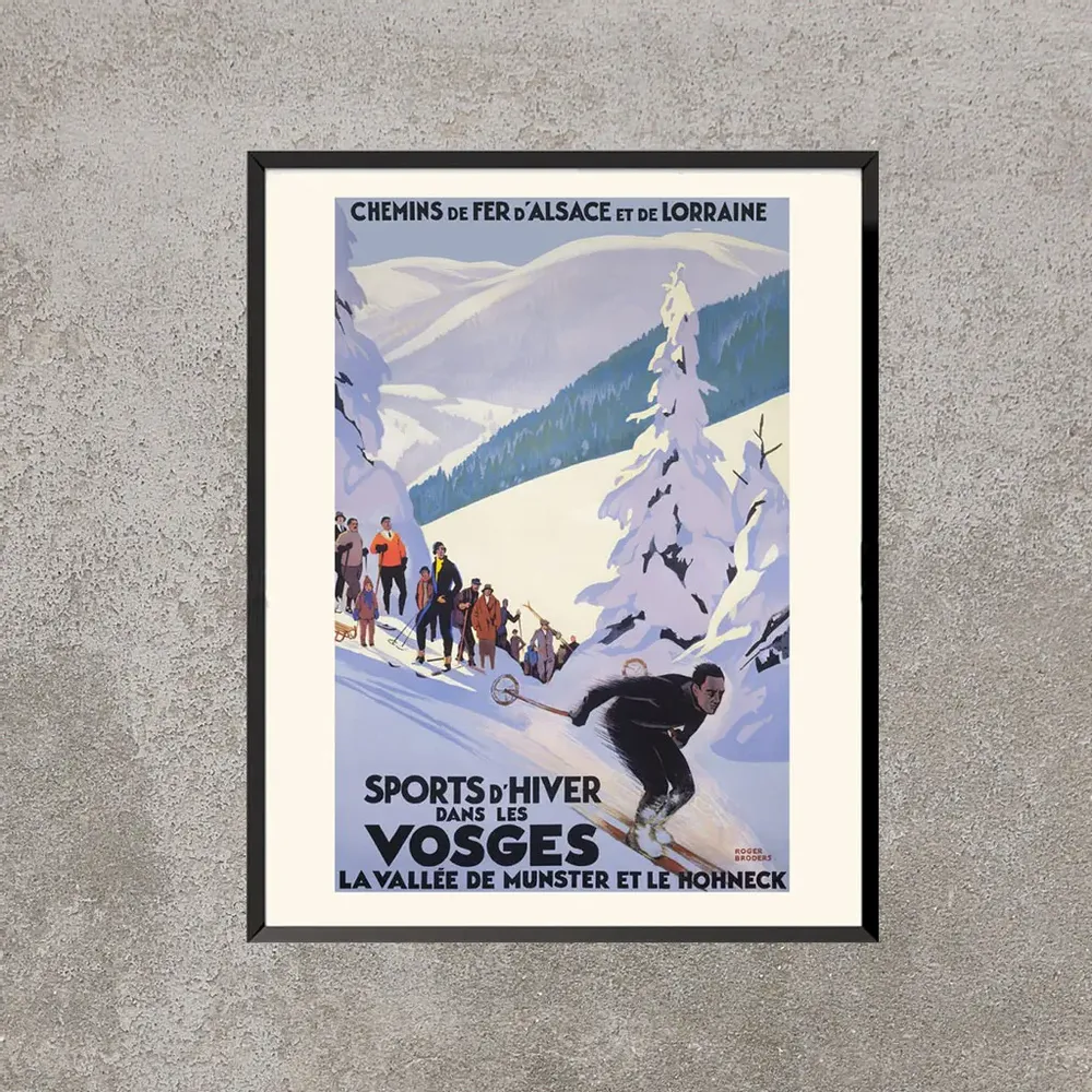 Affiches - AFFICHE SPORTS D'HIVER DANS LES VOSGES ROGER BRODERS EXISTE EN 40X50 CM - BILLPOSTERS.FR