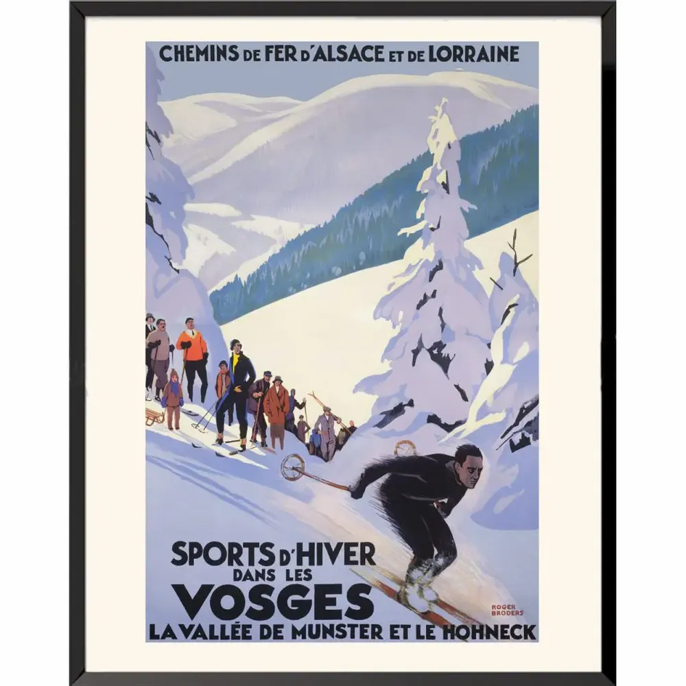 Affiches - AFFICHE SPORTS D'HIVER DANS LES VOSGES ROGER BRODERS EXISTE EN 40X50 CM - BILLPOSTERS.FR