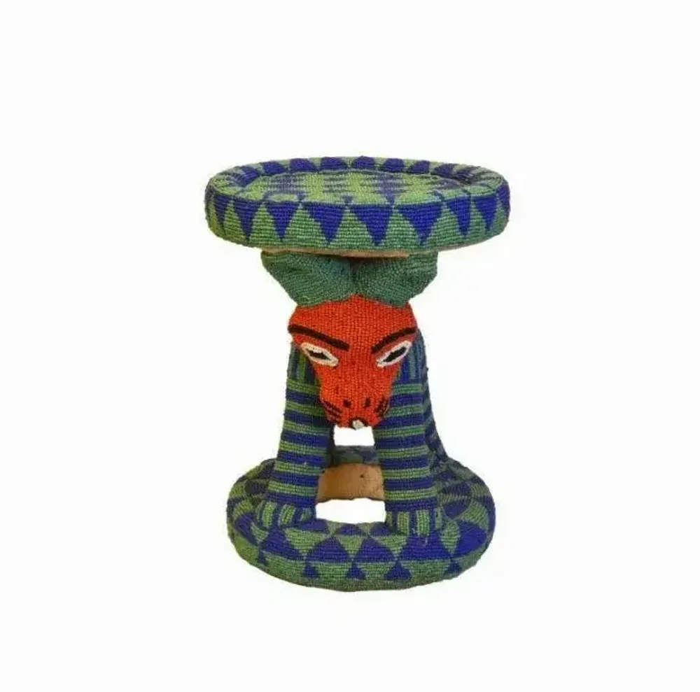 Decorative objects - Pearl stool or pearl bamileke stool or coffee table or nightstand - HOME DECOR FR
