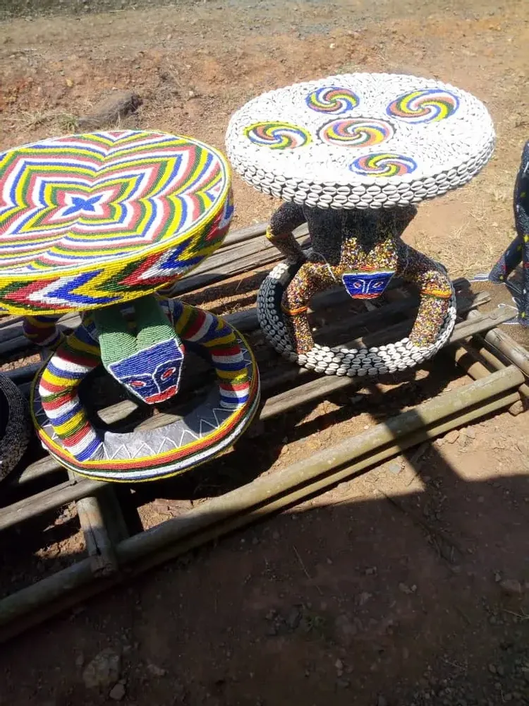 Decorative objects - Pearl stool or pearl bamileke stool or coffee table or nightstand - HOME DECOR FR