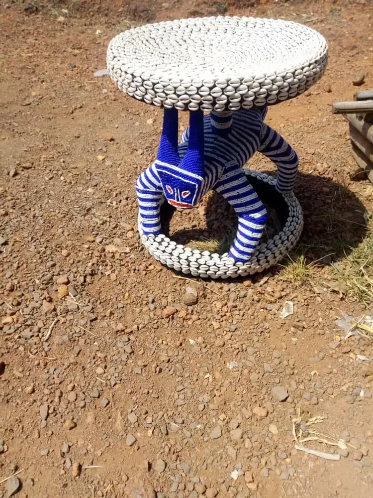 Decorative objects - Pearl stool or pearl bamileke stool or coffee table or nightstand - HOME DECOR FR