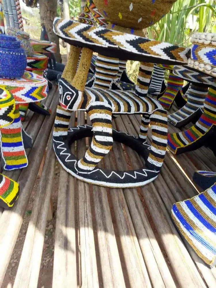 Decorative objects - Pearl stool or pearl bamileke stool or coffee table or nightstand - HOME DECOR FR