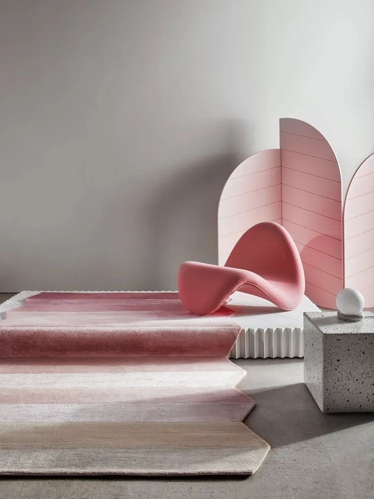 Rugs - CONCERTINA bespoke hand knotted wool and silk rug - DEIRDRE DYSON